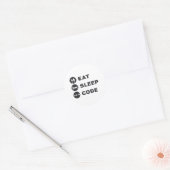 Medical Coder Eat Sleep Code ICD Coding Programmer Ronde Sticker (Envelop)