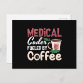 Medical Coder Fueled By Coffee Coding Programmer Briefkaart (Voorkant / Achterkant)