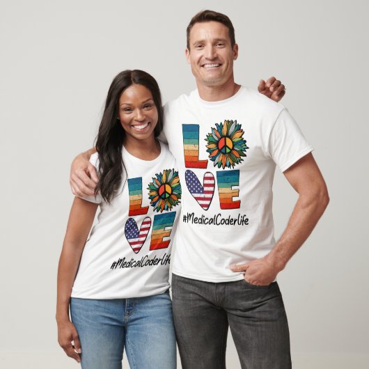 Medical Coder Life Peace Love T-shirt (Unisex)