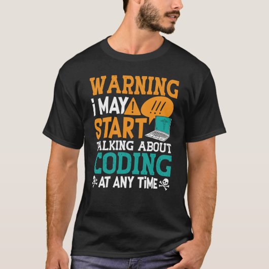 Medical Coder Warning I May Start Talking Coding T-shirt (Voorkant)