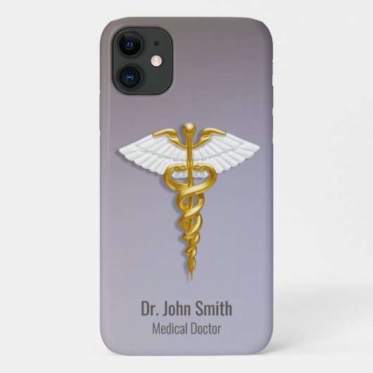 Medical Elegant Gold Caduceus White Wings Case-Mate iPhone Case (Achterkant)
