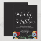 Medical Folk Florals Wedding Invitation (Devant / Derrière)