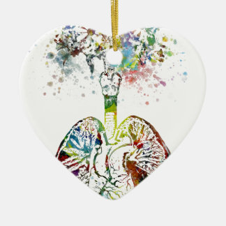 Medical Gifts Heart en Lungs Motif Keramisch Ornament