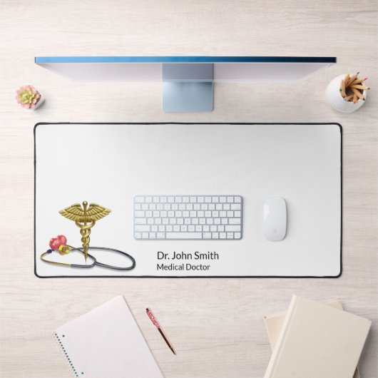 Medical Gold Caduceus & Stethoscope with Heart (Bureau 1)