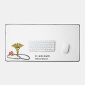 Medical Gold Caduceus & Stethoscope with Heart (Clavier et souris)