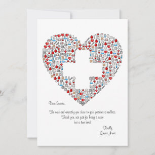 Medical Heart Nurse Appreaison Card Feestdagenkaart