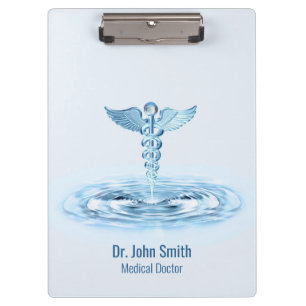 Medical Hermes Rod Blue Caduceus Water Ripples Klembord