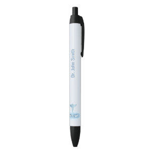 Medical Hermes Rod Caduceus Water rimpelt blauw Zwarte Inkt Pen