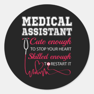 Medical Instant Schattige Nurse Stop Hart Mannelij Ronde Sticker