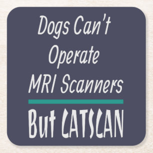 Medical Joke Dogs en Cats Dad Joke Funny Vierkante Kartonnen Onderzetter