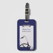 Medical Klembord Blauw met Stethoscoop Bagagelabel (Voorkant (verticaal))