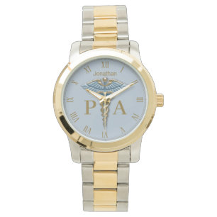 Medical Light Blue Caduceus PA Physician Assistant Horloge