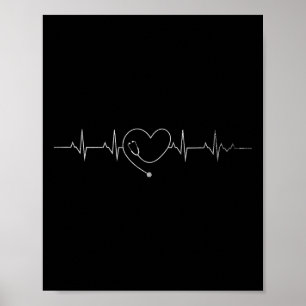 Medical Nursing Heart Stethoscoop Heartbeat Medica Poster