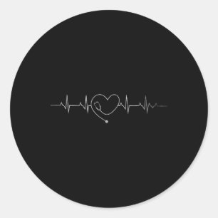 Medical Nursing Heart Stethoscoop Heartbeat Medica Ronde Sticker