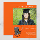 Medical Nursing School Oranje Foto Afstuderen Kaart (Voorkant / Achterkant)