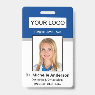 Medical Professional Blue Aangepaste foto-identite Badge