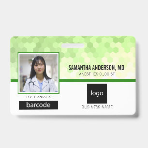Medical Professional Foto en Logo Green Badge
