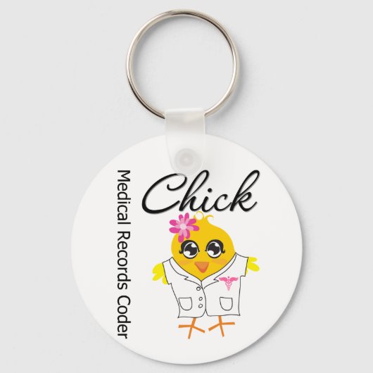 Medical Records Coder Chick Sleutelhanger (Voorkant)