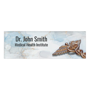 Medical Roos Gold Caduceus Copper Luxury Marble Naambadge