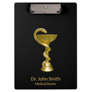 Medical Snake Bowl Hygieia Gold Caduceus Classy Klembord