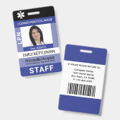Medical Staff Photo ID Badge - Editable (Avant & arrière)