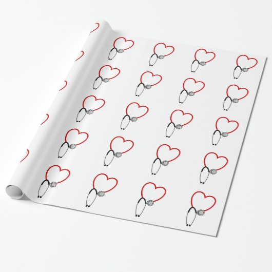 Medical Stethoscoop Gift Wrap Cadeaupapier (Uitgerold)