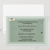 Medical Stethoscoop Green Afstuderen Invitation Kaart (Voorkant / Achterkant)