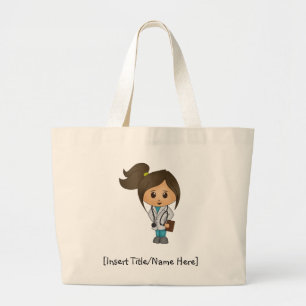 Medical Student, Doctor, PA, NP - Brunette Vrouw Grote Tote Bag