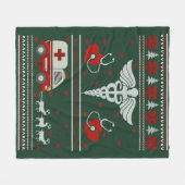 Medical Ugly Holiday Sweater Fleece Deken (Voorkant (Horizontaal))