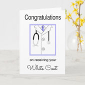 Medical White Coat Gefeliciteerd Kaart (Gele Bloem)