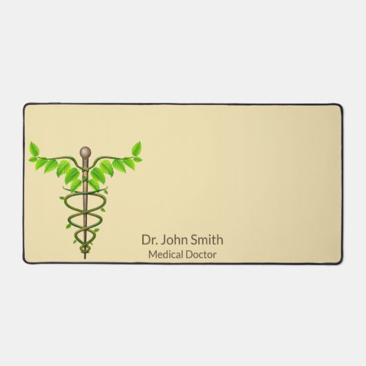 Médicale Alternative Caduceus Vert Feuilles Beige (Recto)