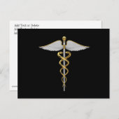 Médicale - Caduceus - Carte postale - SRF (Devant / Derrière)