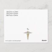 Médicale - Caduceus - Carte postale - SRF (Dos)