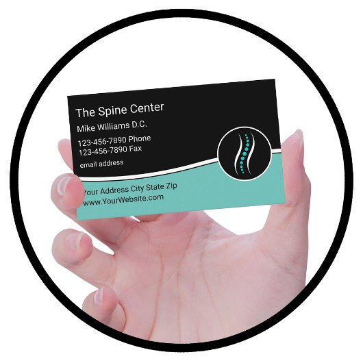 Médicale Chiropractor Spine Logo Cartes de visite