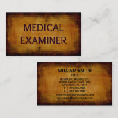 Médicale examinateur Carte de visite antique (Devant / Derrière)