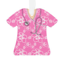 Médicale floral de rose et blanc frotte