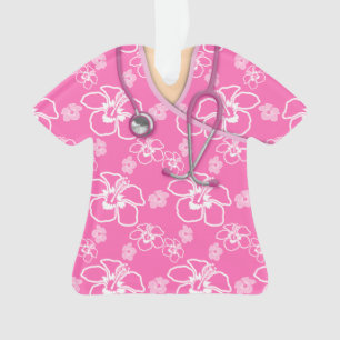 Médicale floral de rose et blanc frotte