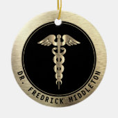 👨 Médicale ‍ ⚕️ - Ornement en céramique noire et  (Devant)