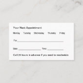 Médicale Rendez-vous Cartes de visite double côté  (Dos)