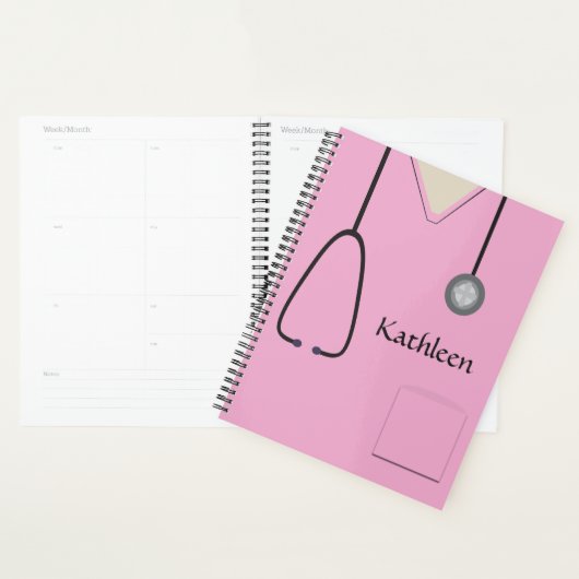 Médicale Scrubs Infirmière Docteur Pink Planner (Devant avec enveloppe)