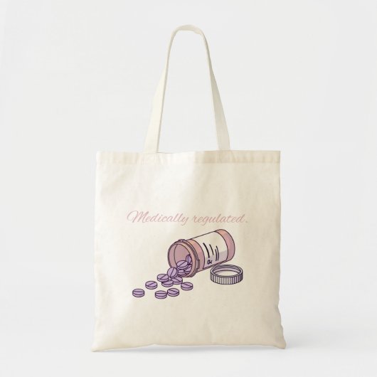 Medically Regulated Cute Pink Pill Bottle Girly Tote Bag (Voorkant)