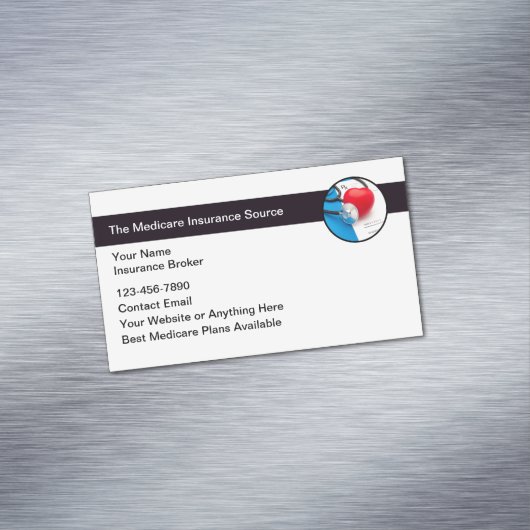 Medicare verzekeringsmakelaar magnetisch visitekaartje (Voorbeeld)