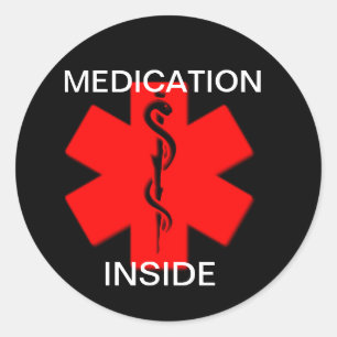 Medicatie binnenin ticker ronde sticker