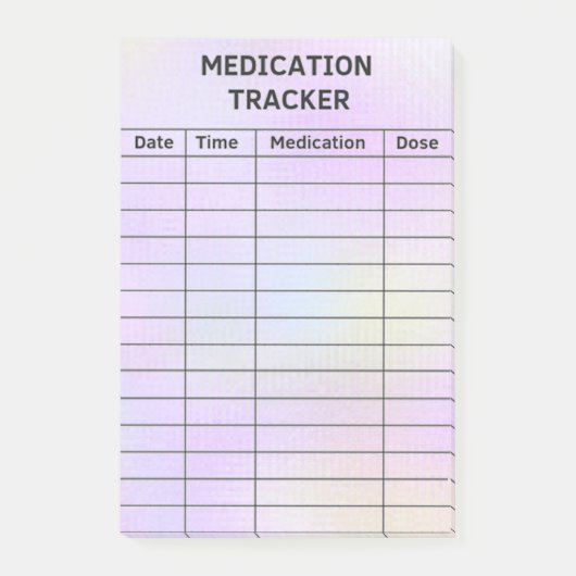 Medicatie Tracker Medical Checklist Post-it Notes (Voorkant)