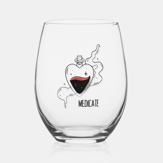 mediceren wijnglas zonder voet (Voorkant)