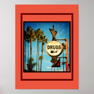 medicijnenteken met handpalmen op een poster