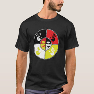 Medicijnwiel Spirituele Dieren Inheems Oorspronkel T-shirt