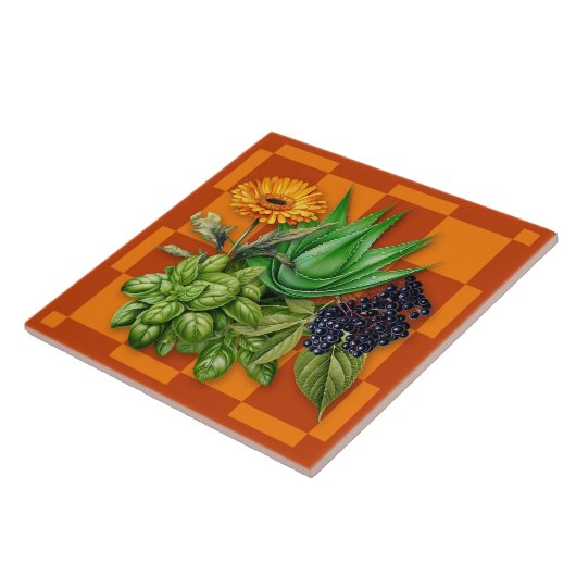 Medicinal Herbs Kitchen Accent Tile Tegeltje (Zijkant)