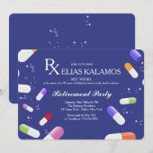 Medicine Capsules Pensioen Party Uitnodiging (Voorkant / Achterkant)