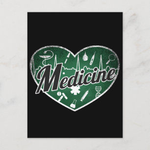 Medicine Retro Heart Blackboard Love Briefkaart